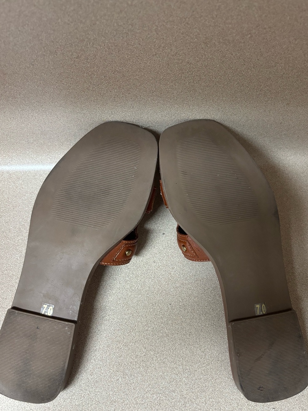 Steve Madden Cognac Leather Slide Mules - Picture 6 of 8